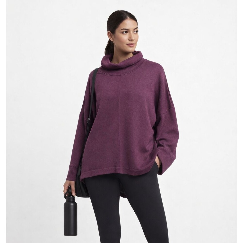 Athleta  Karma Funnel Neck Sweatshirt Spiced Cabernet Women's Size M Cozy